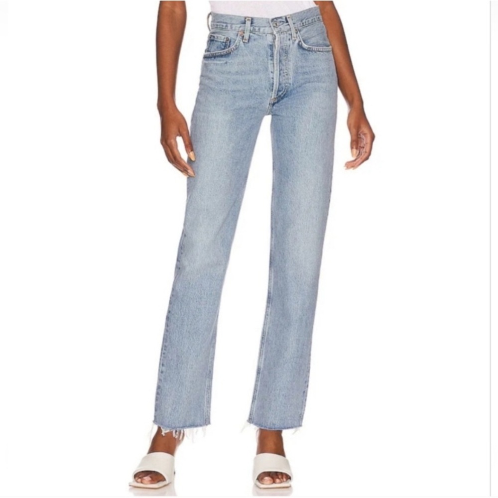 Agolde Light Blue Straight Leg Jeans